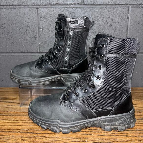 5.11 Tactical Urban Combat Boots Men’s 8.5 Black Side Zip Work Duty main image 4